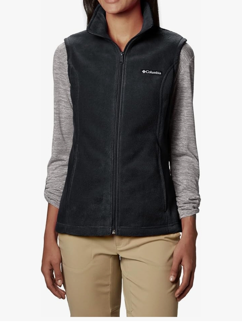 Columbia Women's Black Full-Zip Fleece Vest